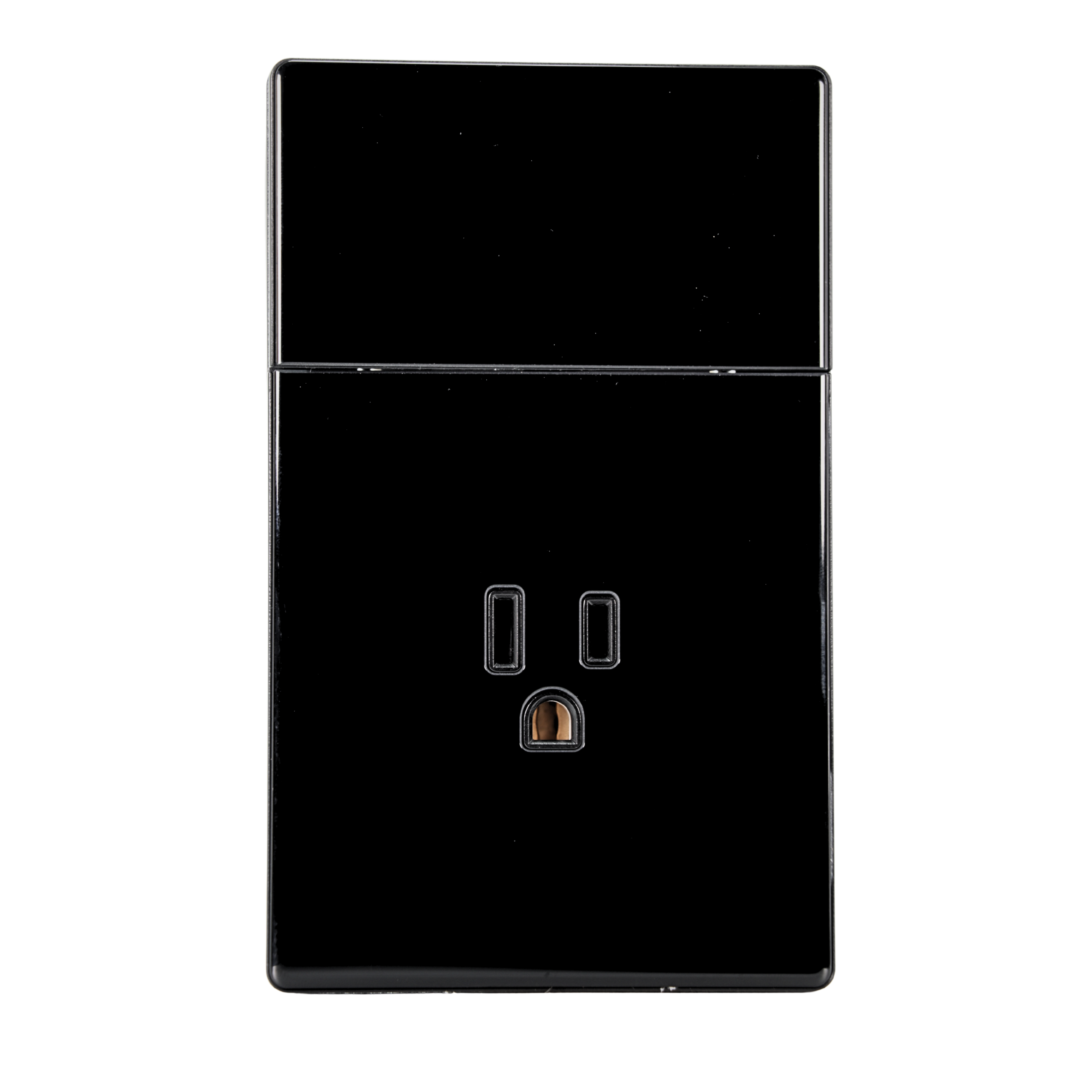 VALO | Placa Con un Interruptor y un Contacto Slim Cristal Negro