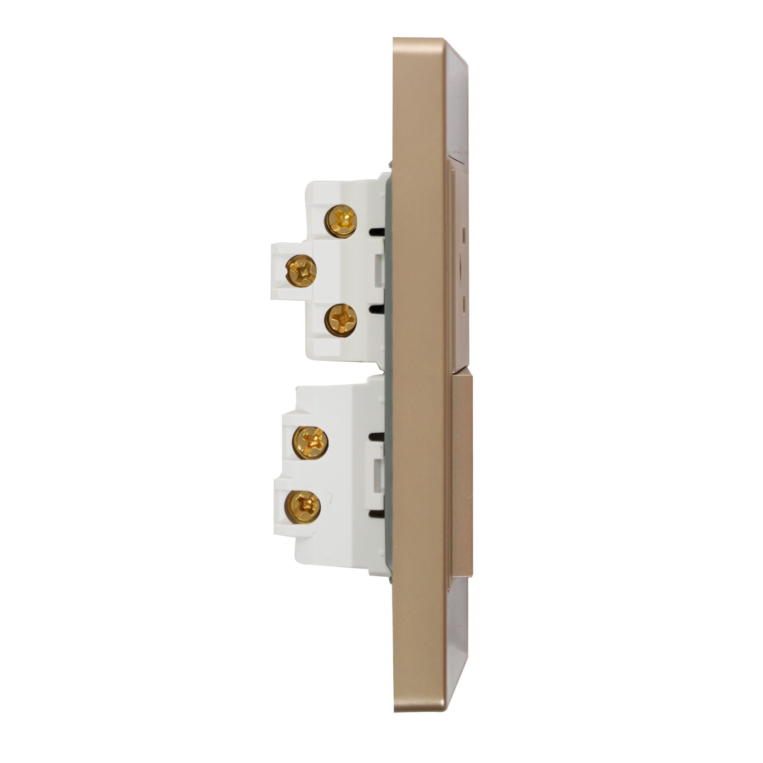 VALO | Placa con Interruptor y clavija acabado en acrílico color madera