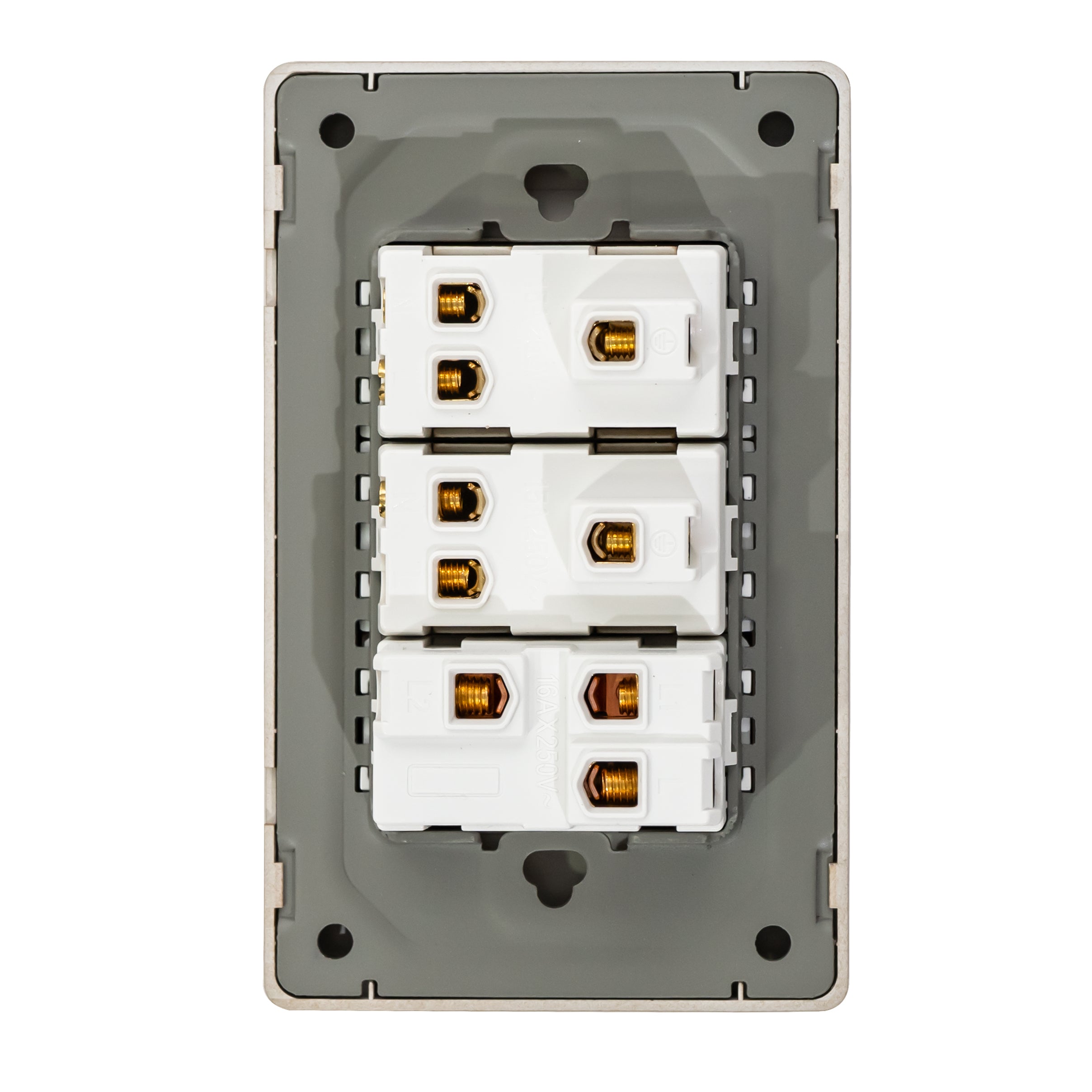 VALO | Placa con un Interruptor y dos Clavijas Escalera Madera