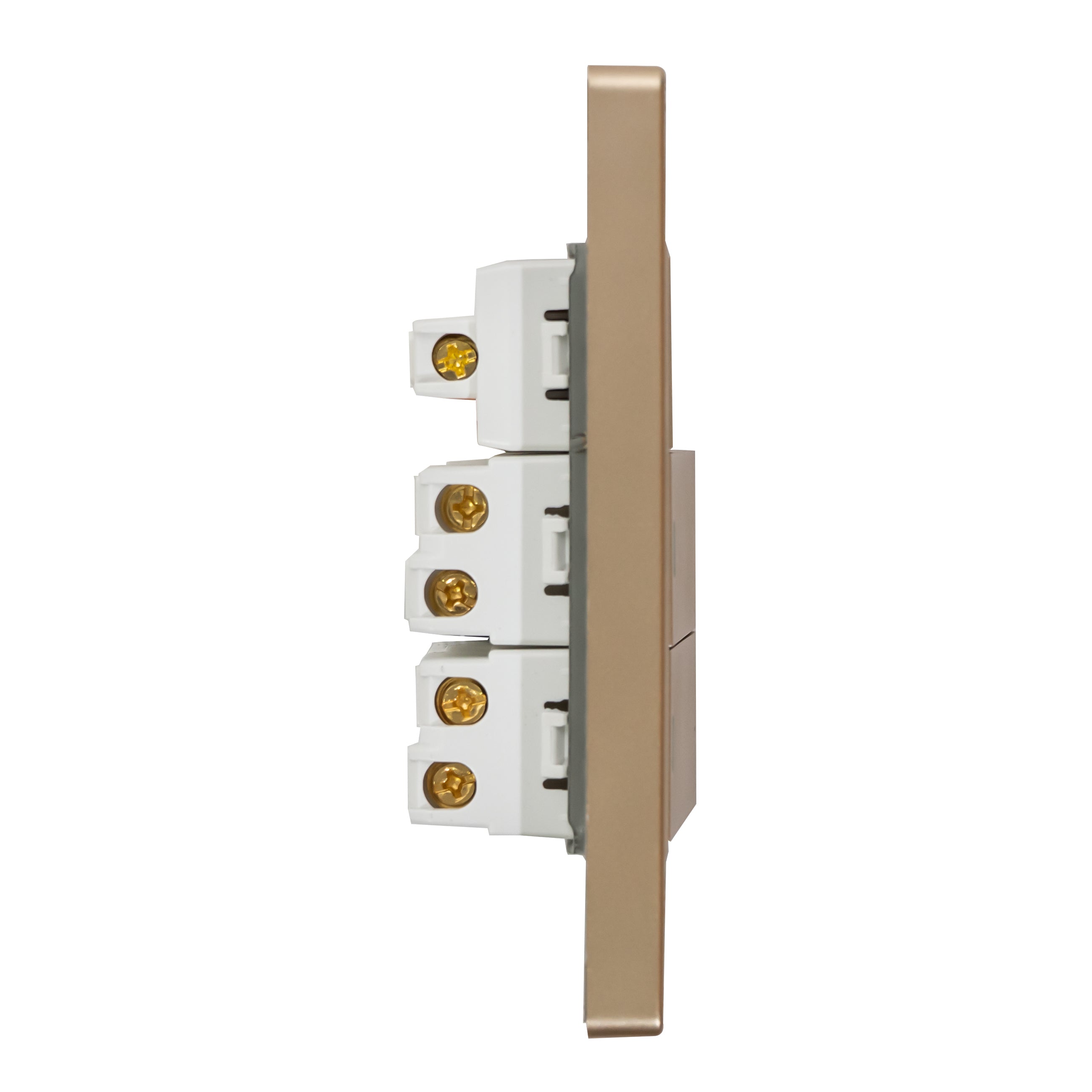 VALO | Placa con dos Interruptores y una Clavija Escalera Madera