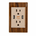 VALO | Placa con dos Contactos y dos estradas USB en Madera