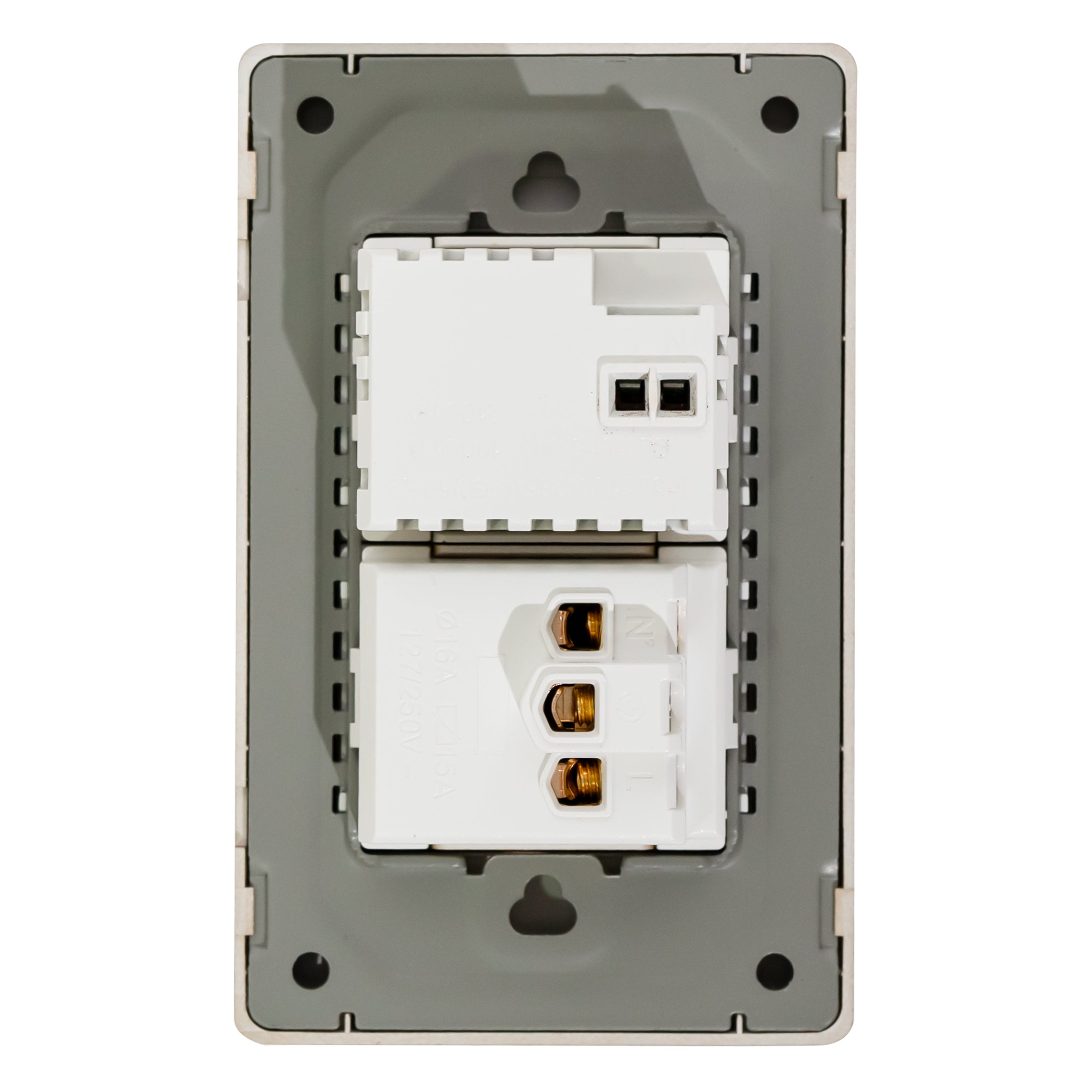 VALO | Placa con dos entradas USB y Clavija con terminado de Madera