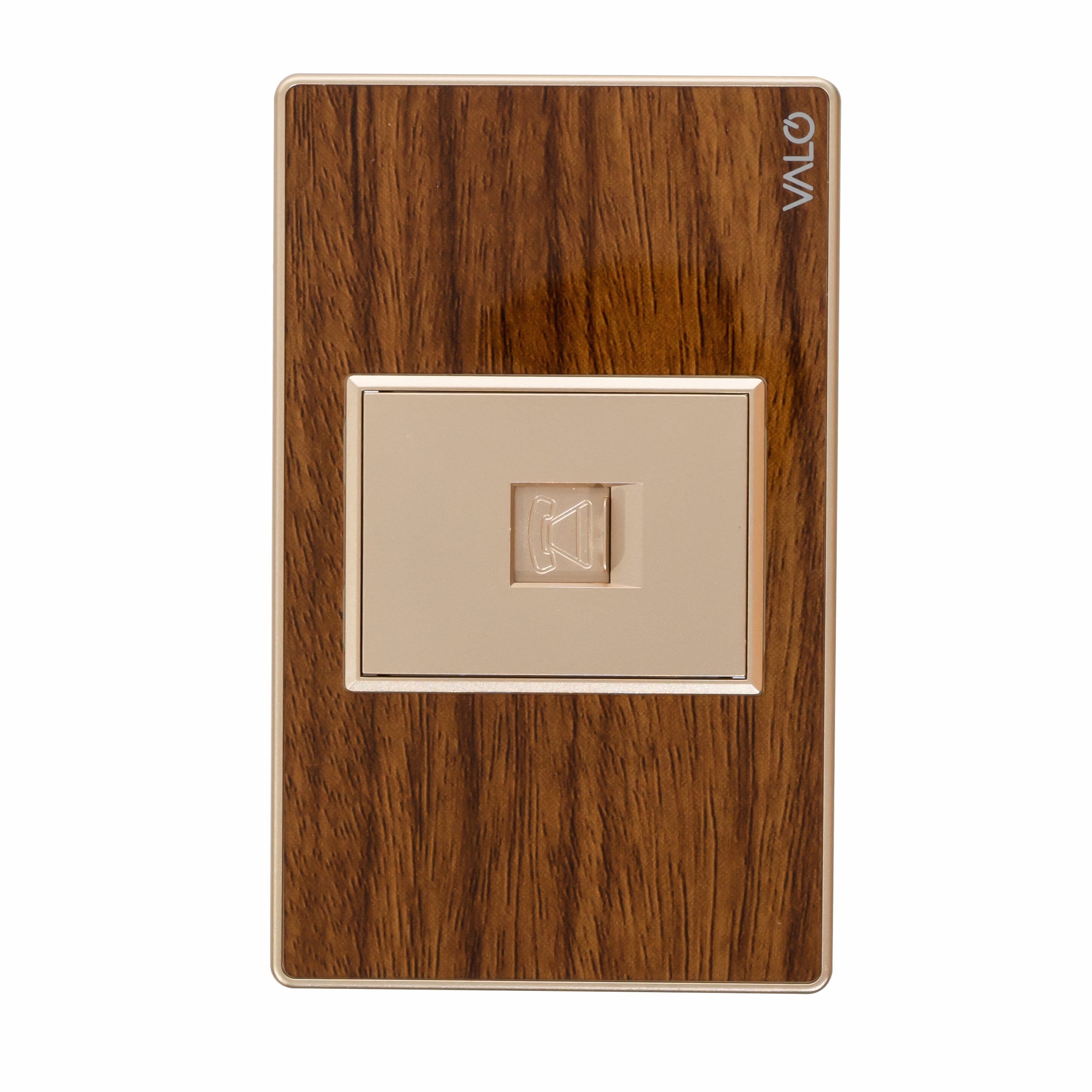 VALO | Placa con entrada de conexión telefónica terminado de Madera