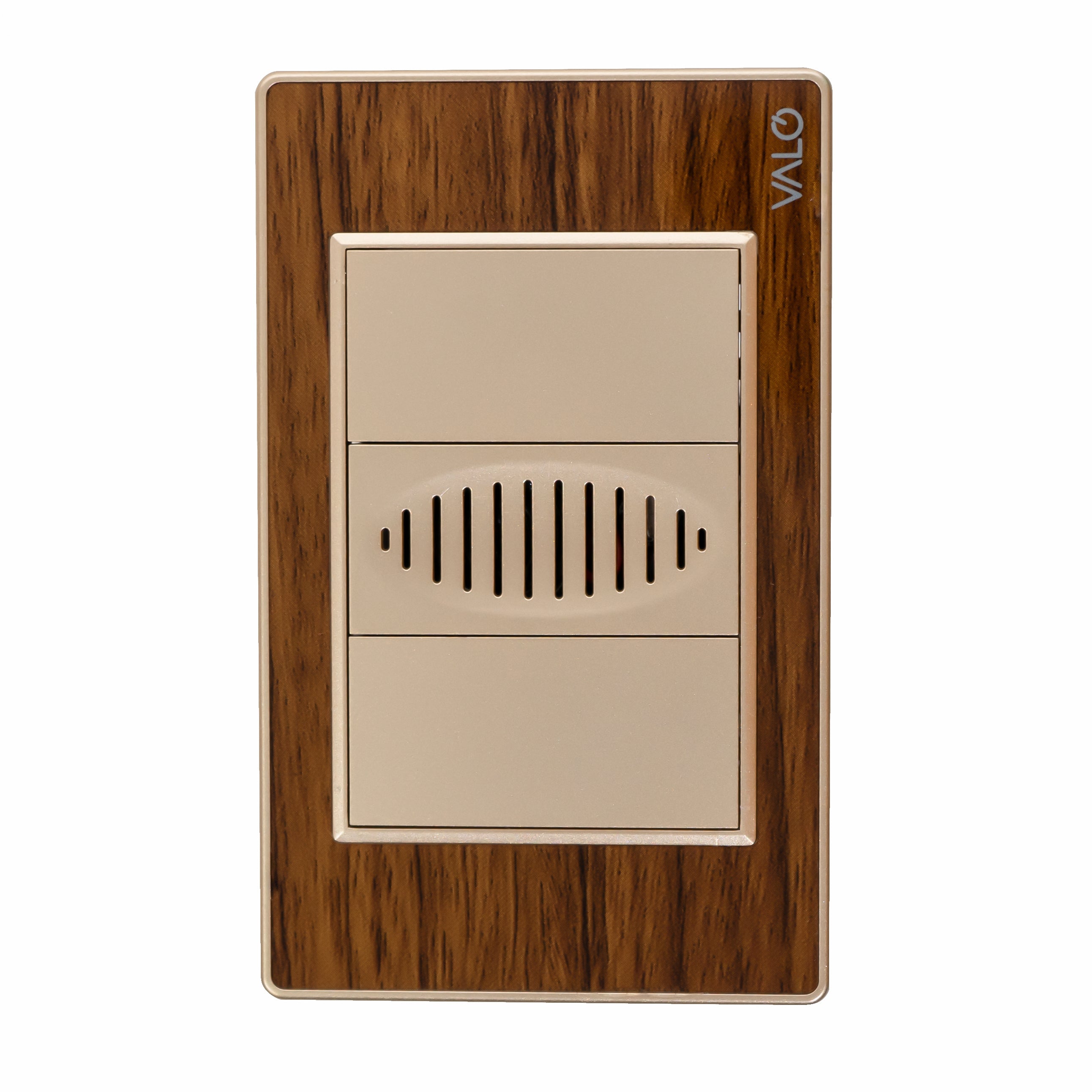 VALO | Placa con bocina de timbre con terminado de Madera