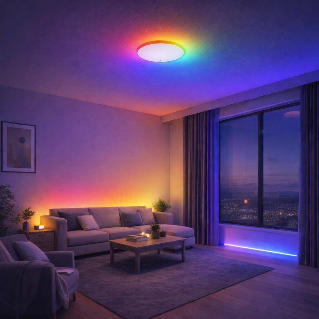 SKY LUM | CONTROL RGB Luminaria de sobreponer en techo con control remoto