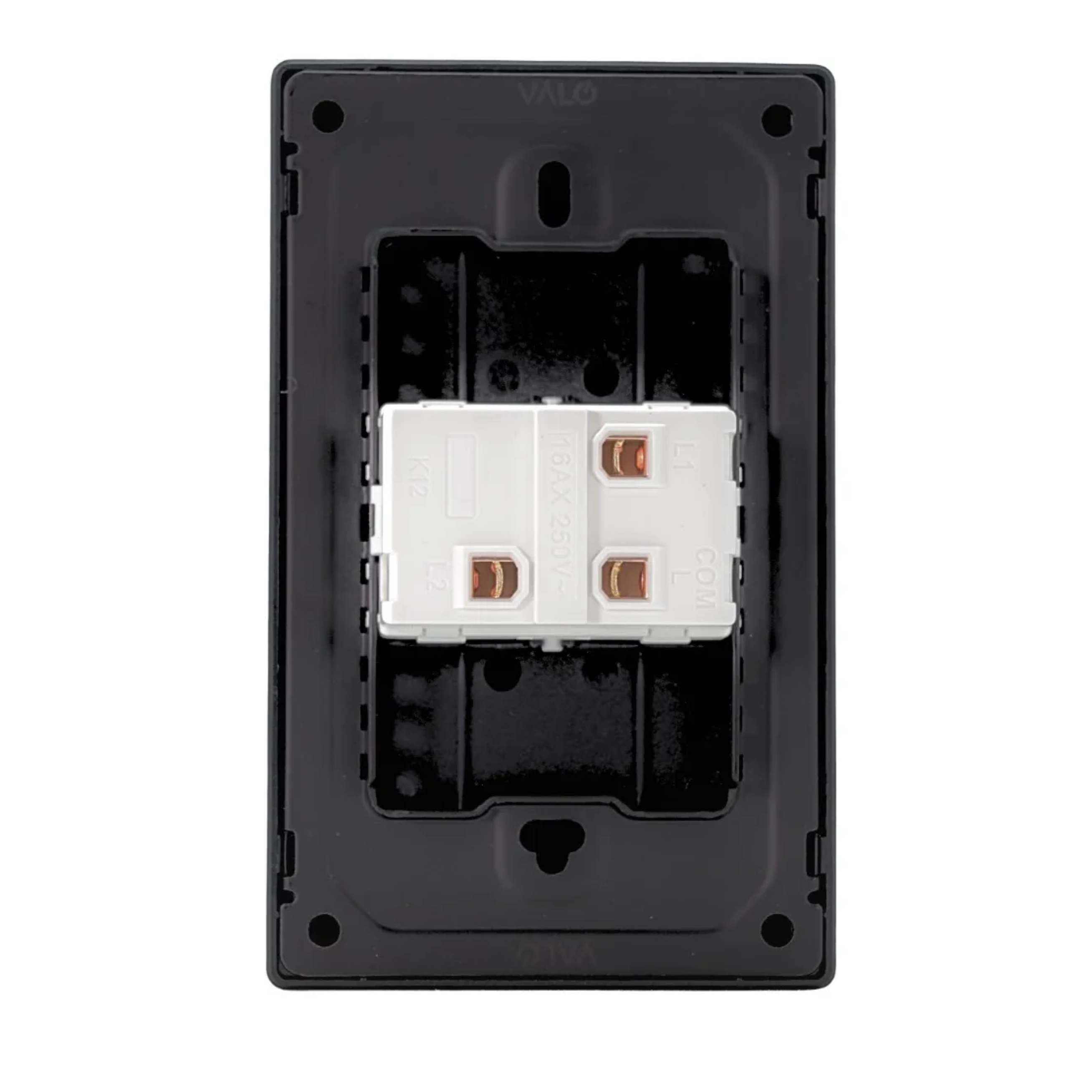 VALO | Placa con un Interruptor Slim Cristal Negro