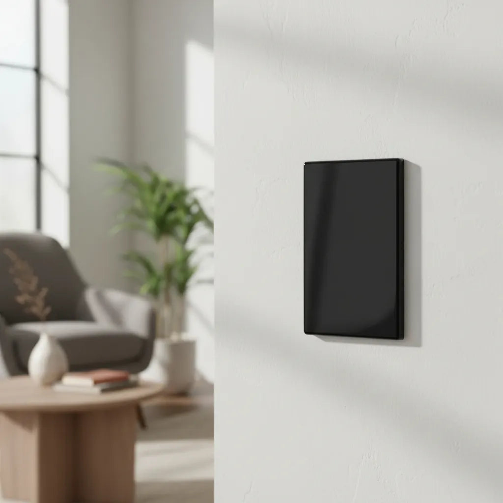 VALO | Placa con un Interruptor Slim Cristal Negro