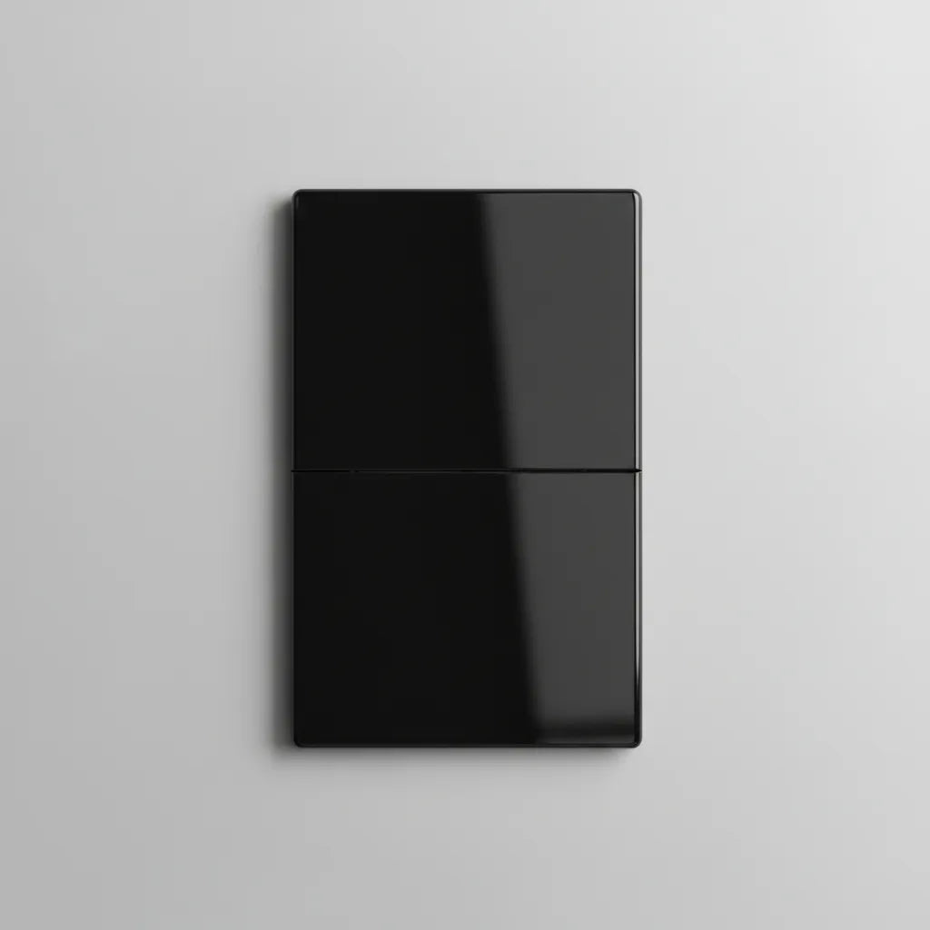 VALO | Placa con dos Interruptores Slim Cristal Negro