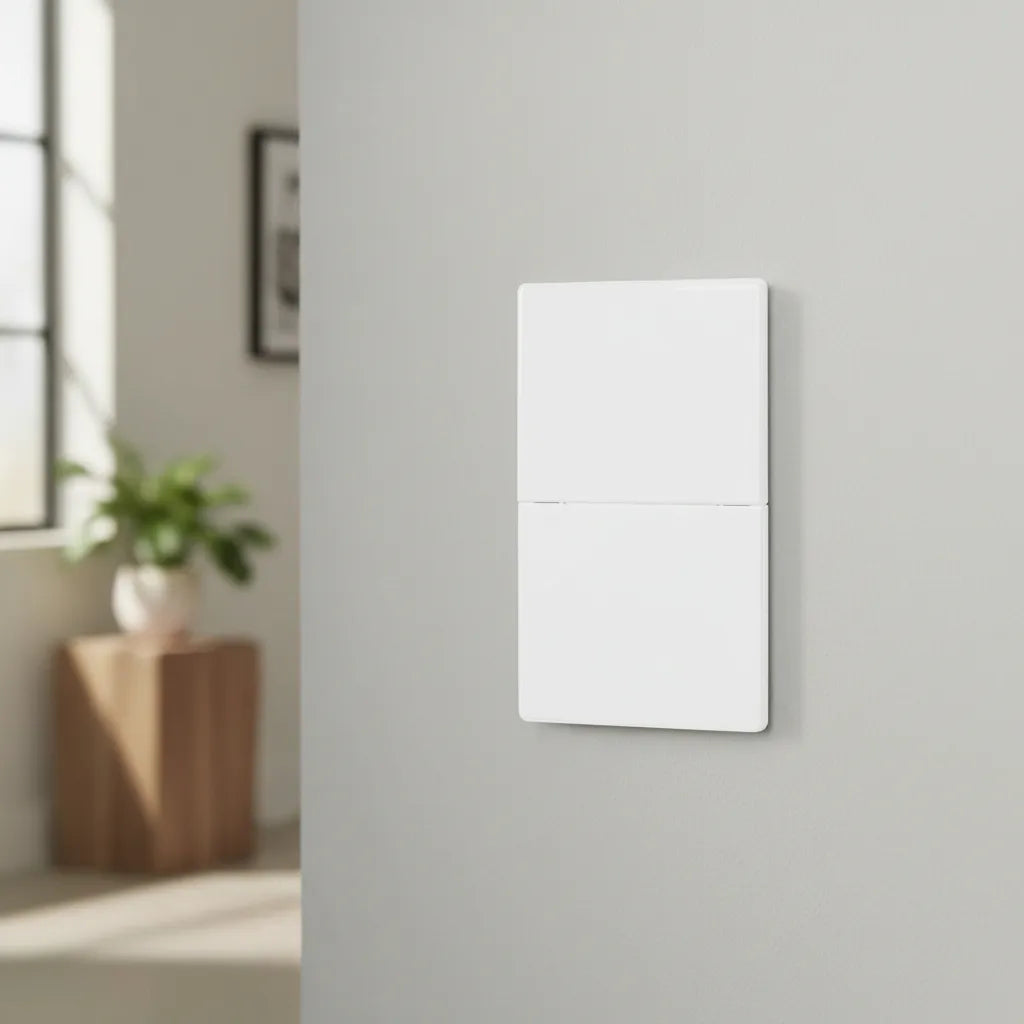 VALO | Placa con dos Interruptores Slim Cristal Blanco