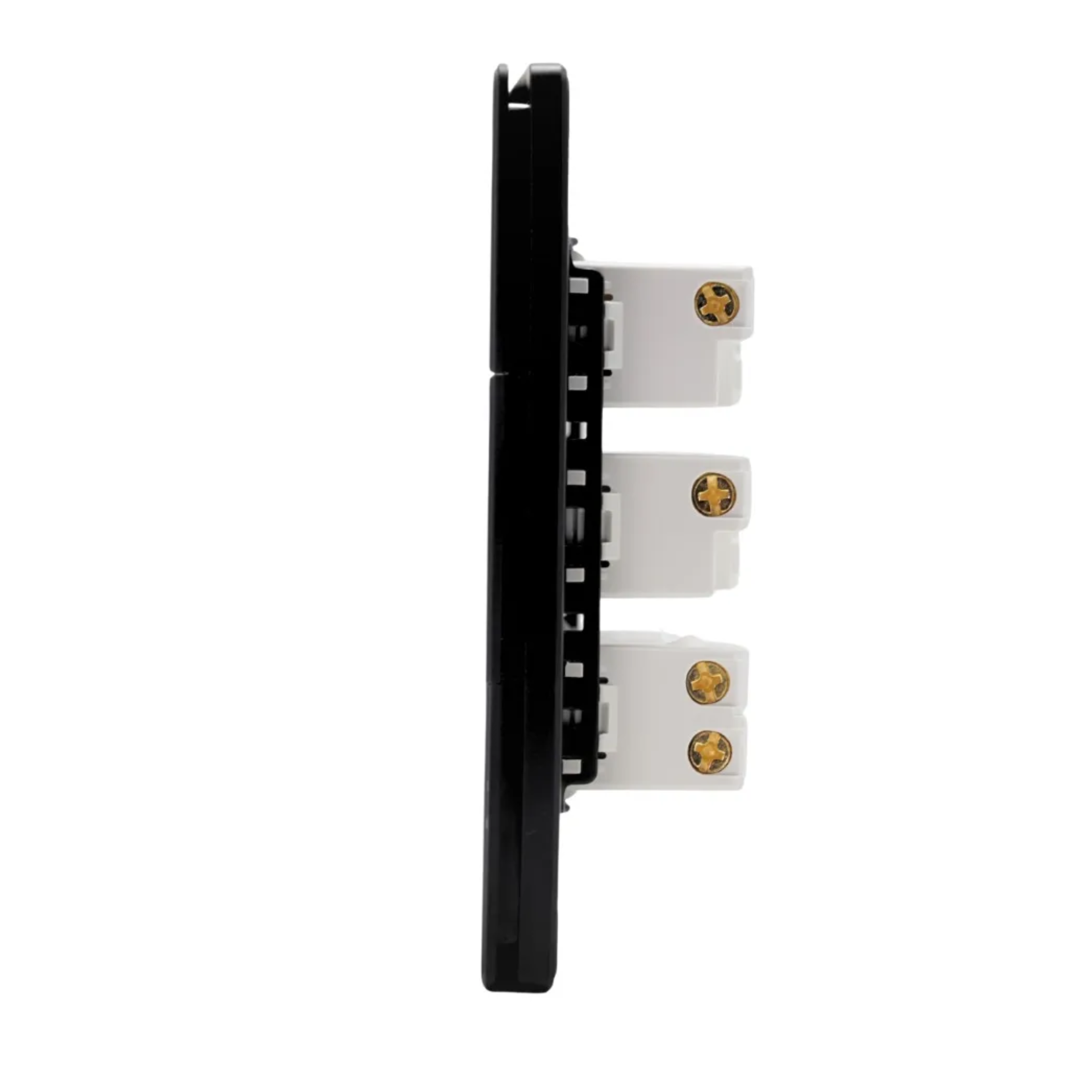 VALO | Placa con tres Interruptores Slim Cristal Negro