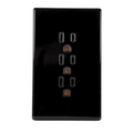 VALO | Placa con tres Contactos Slim Cristal Negro