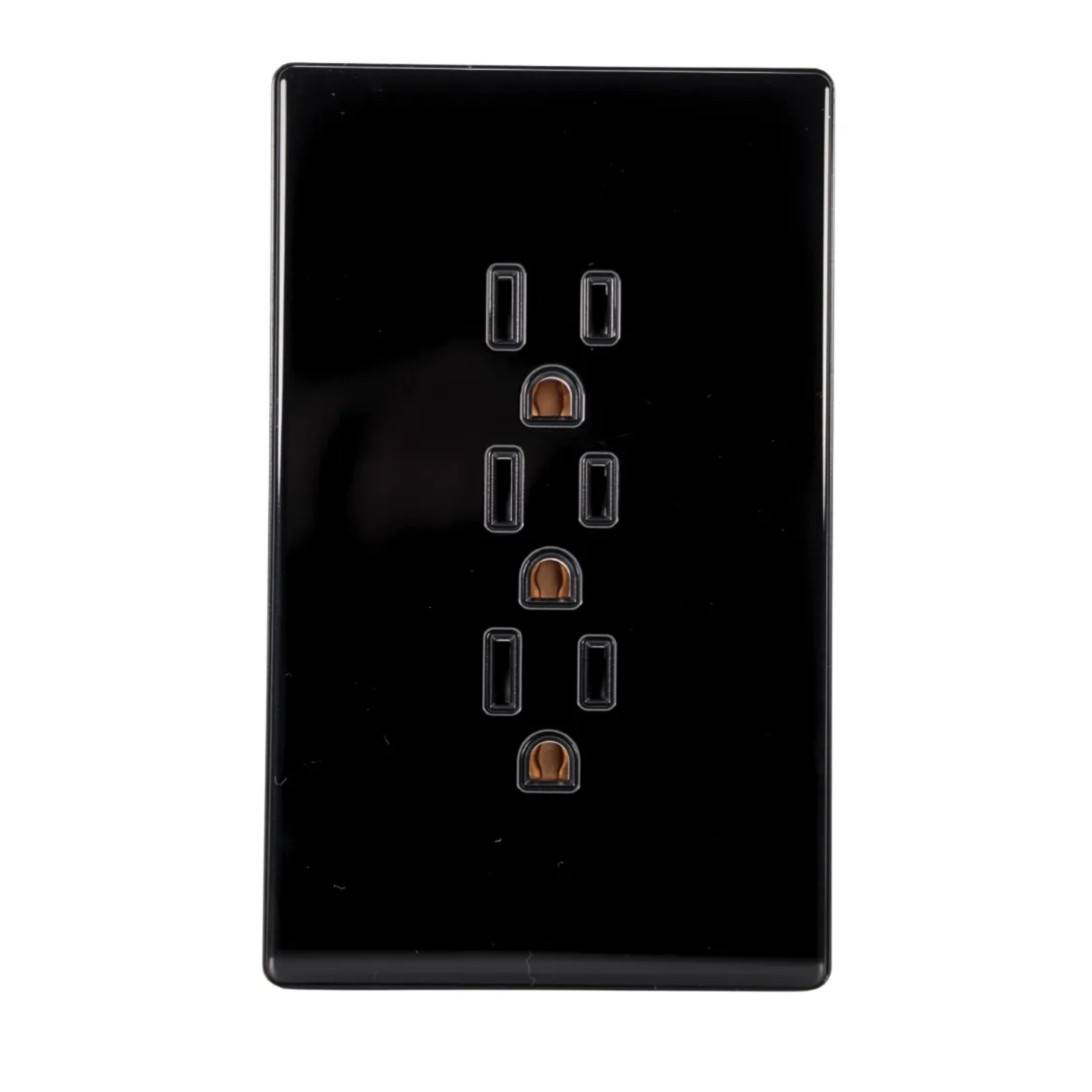 VALO | Placa con tres Contactos Slim Cristal Negro