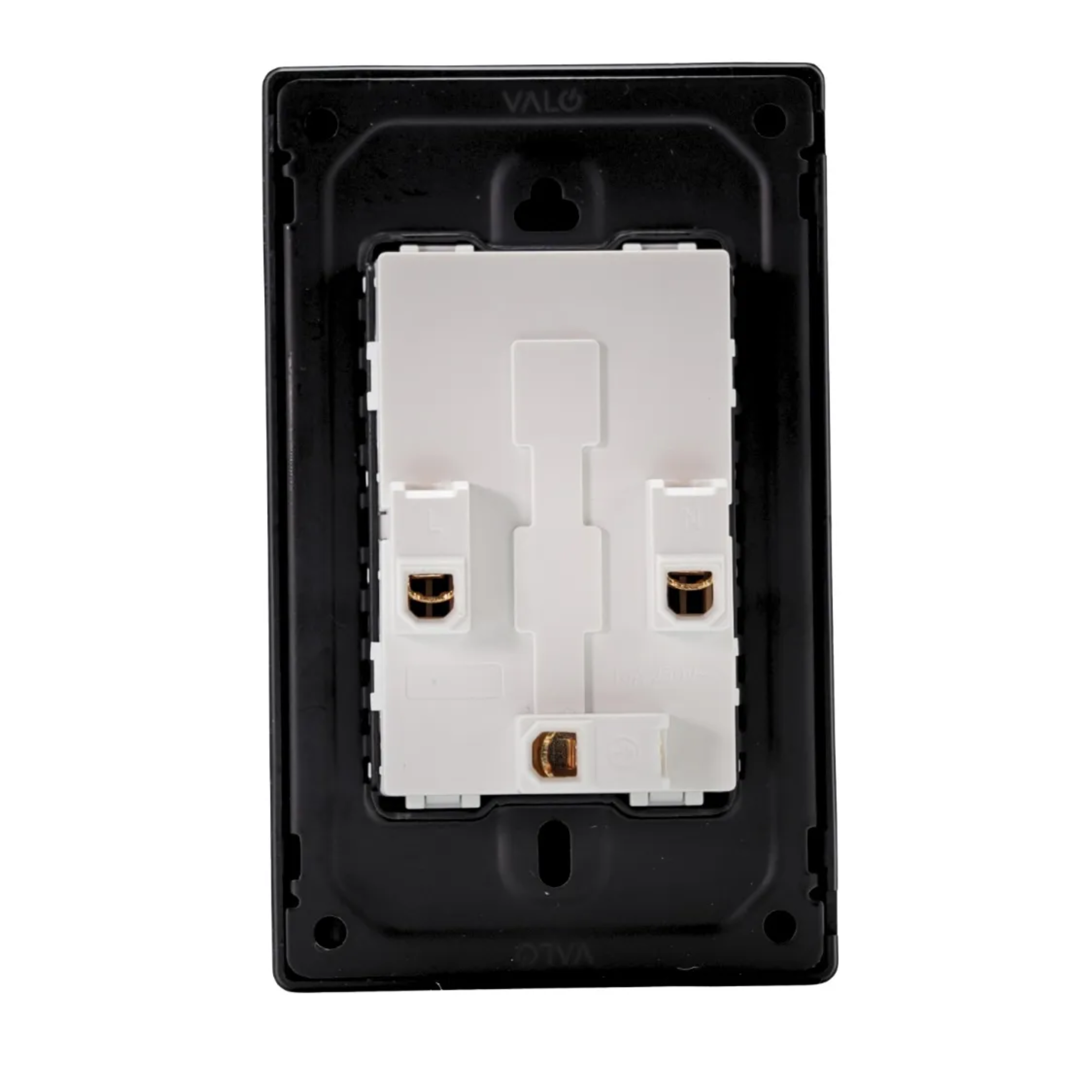 VALO | Placa con tres Contactos Slim Cristal Negro