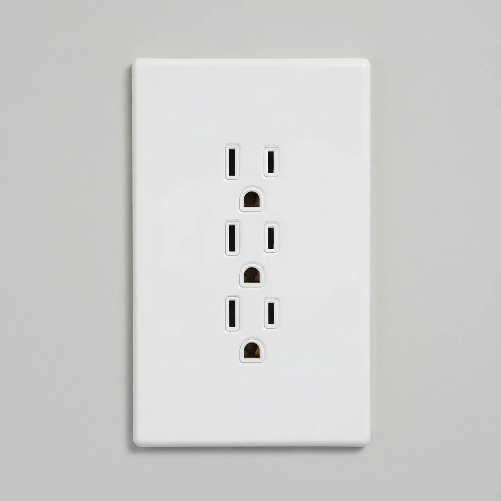 VALO | Placa con tres Contactos Slim Cristal Blanco
