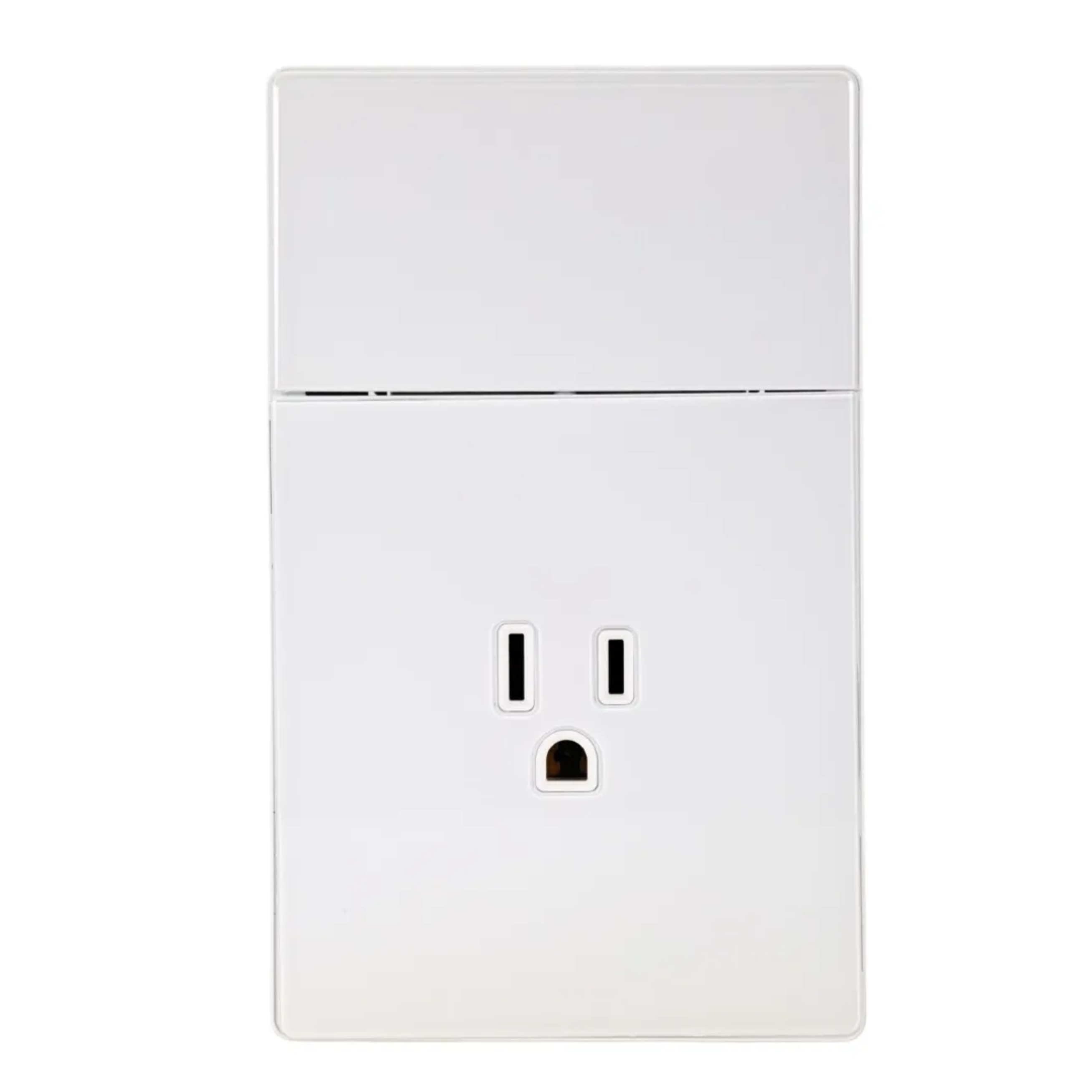 VALO | Placa Con un Interruptor y un Contacto Slim Cristal Blanco