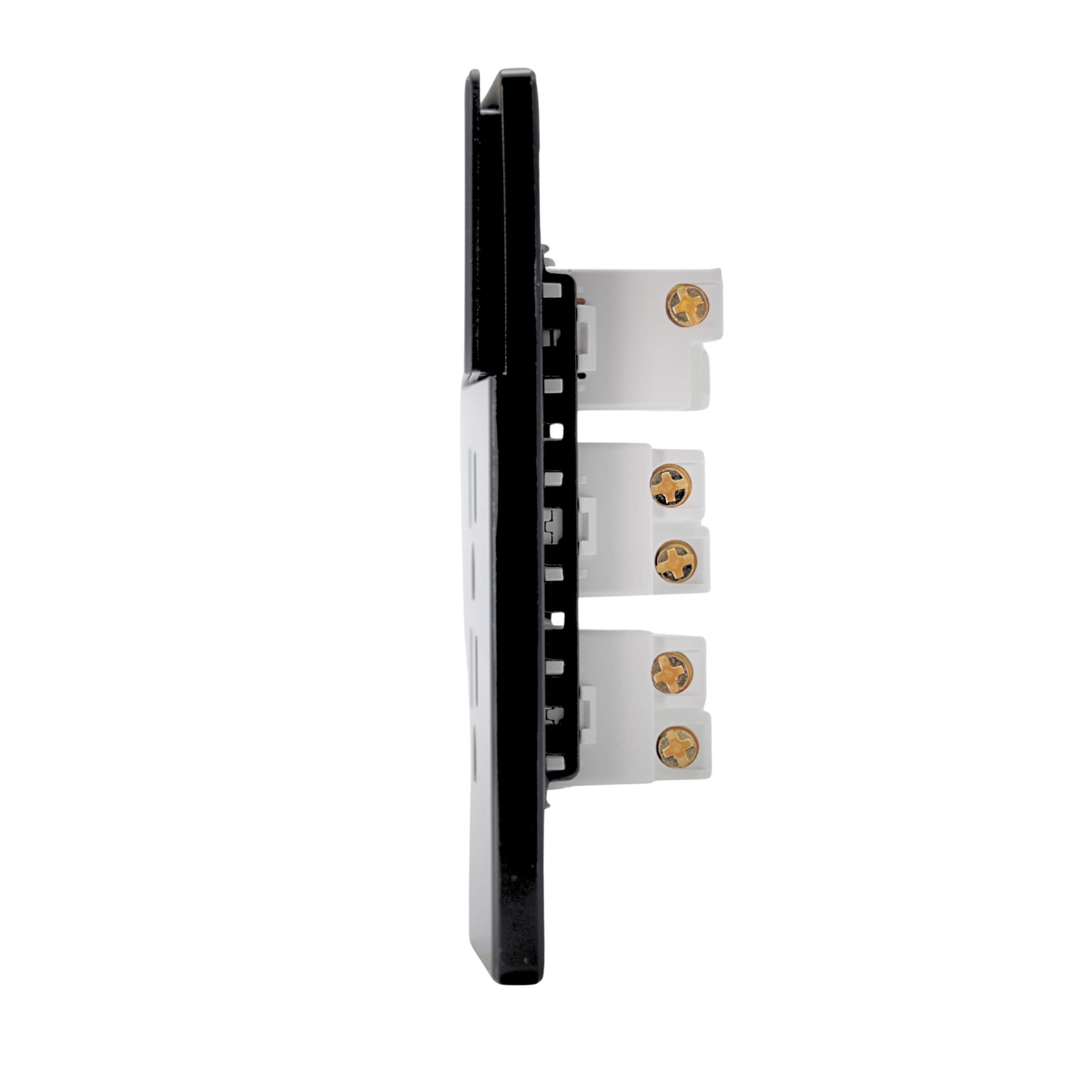 VALO | Placa Con un Interruptor y dos Contactos Slim Cristal Negro