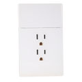 VALO | Placa Con un Interruptor y dos Contactos Slim Cristal blanco