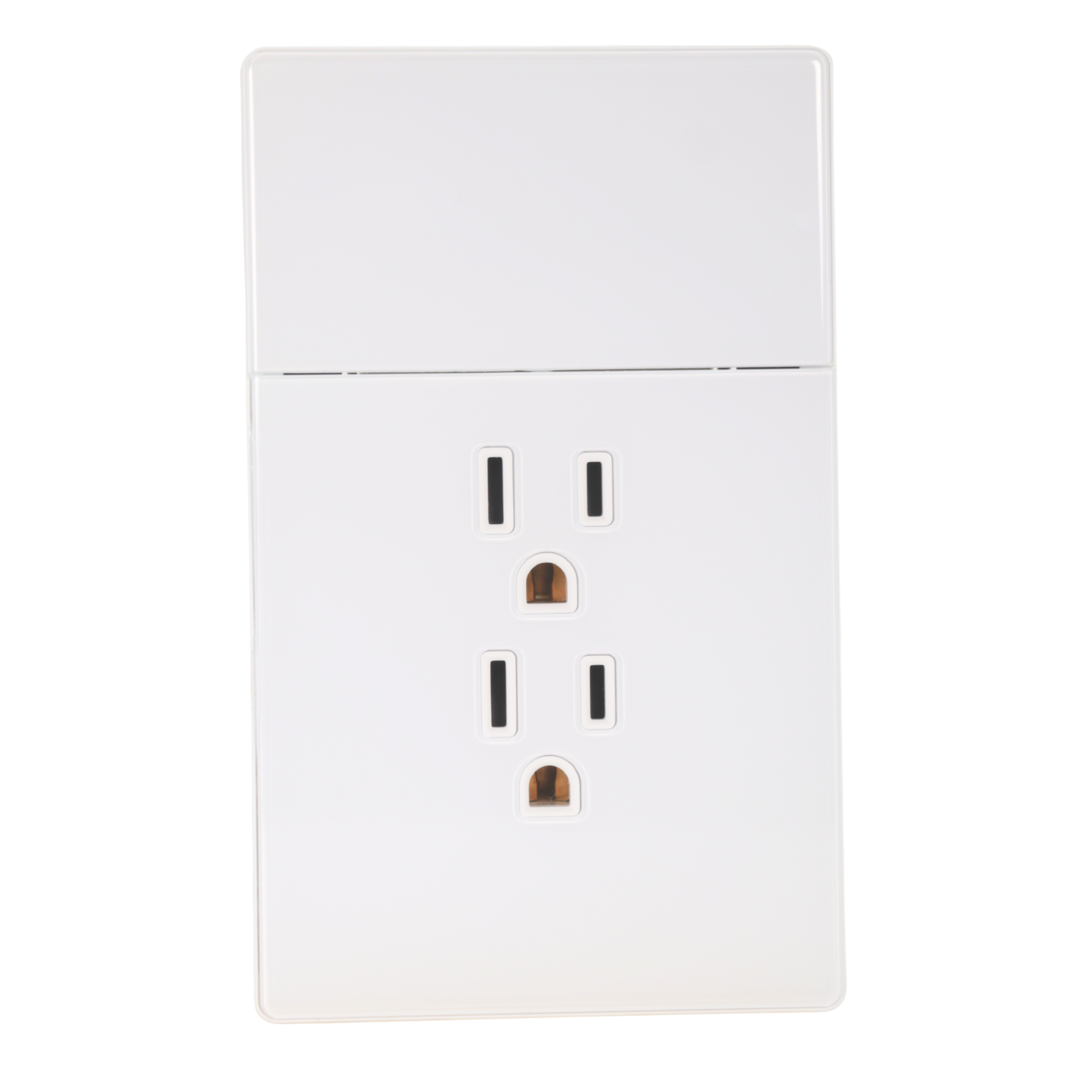 VALO | Placa Con un Interruptor y dos Contactos Slim Cristal blanco