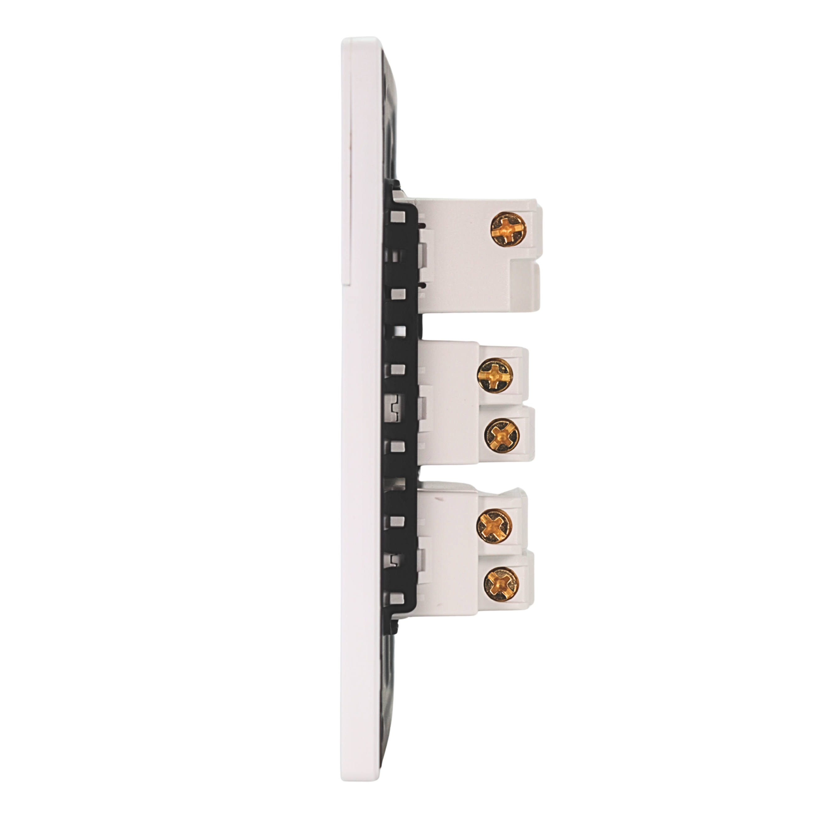 VALO | Placa Con un Interruptor y dos Contactos Slim Cristal blanco