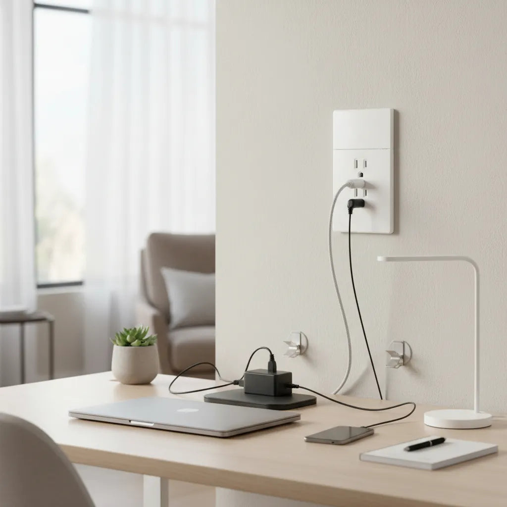 VALO | Placa Con un Interruptor y dos Contactos Slim Cristal blanco