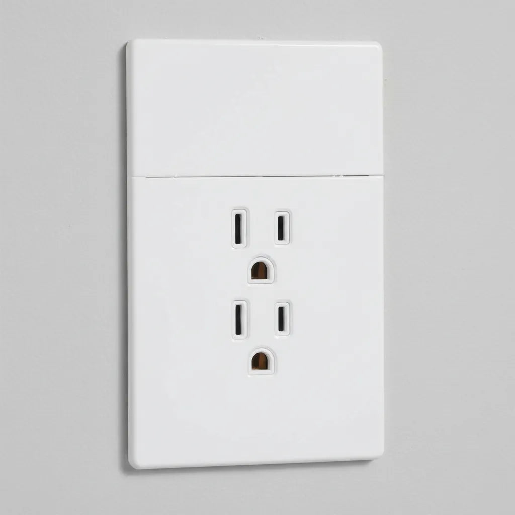VALO | Placa Con un Interruptor y dos Contactos Slim Cristal blanco
