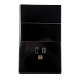 VALO | Placa con dos Interruptores y un Contacto Slim Cristal Negro