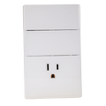 VALO | Placa con dos Interruptores y un Contacto Slim Cristal blanco