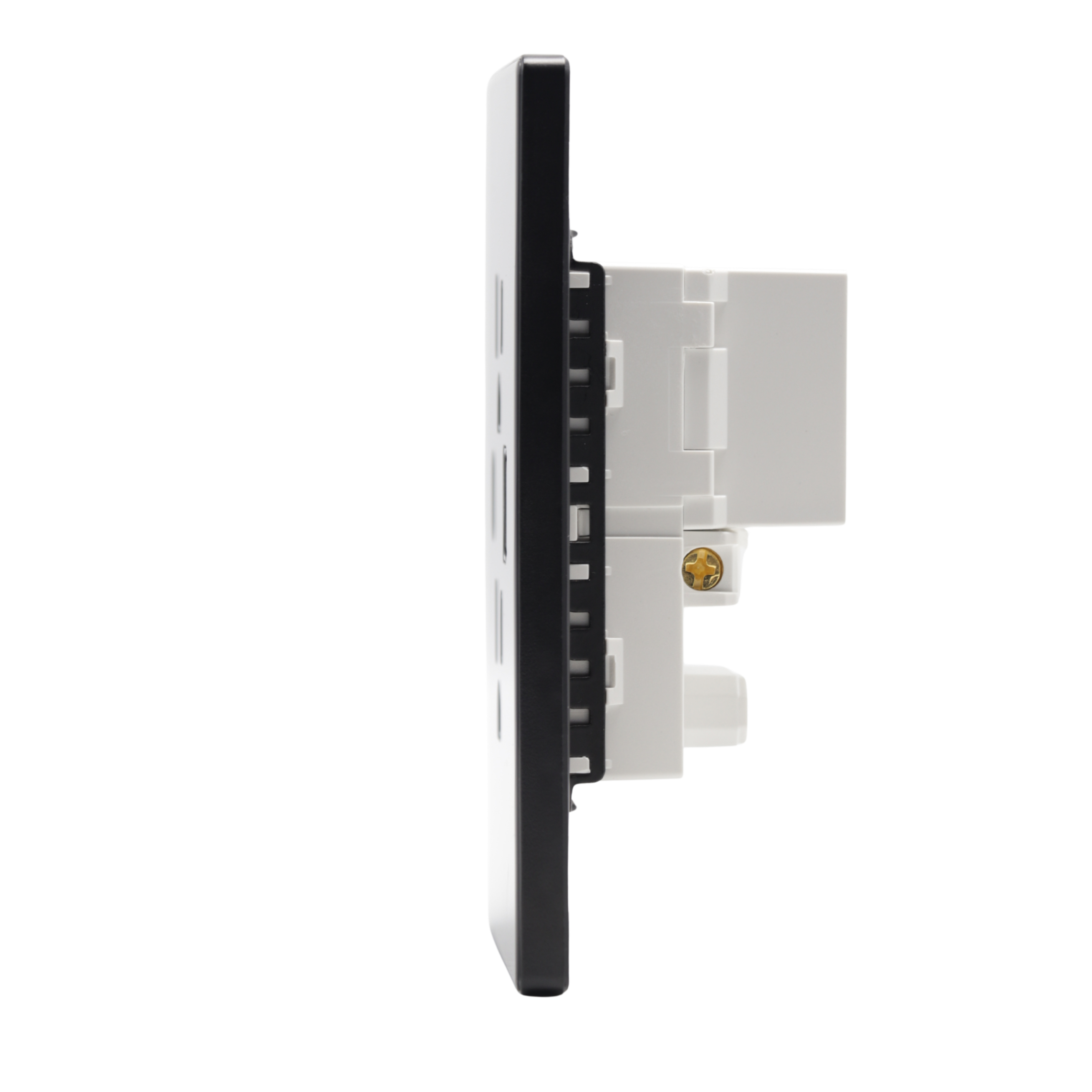 VALO | Placa con Contacto Duplex una Salida USB Y una USB-C Slim Cristal Negro