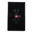 VALO | Placa Con Contacto Por Falla A Tierra Gfci Slim Cristal Negro