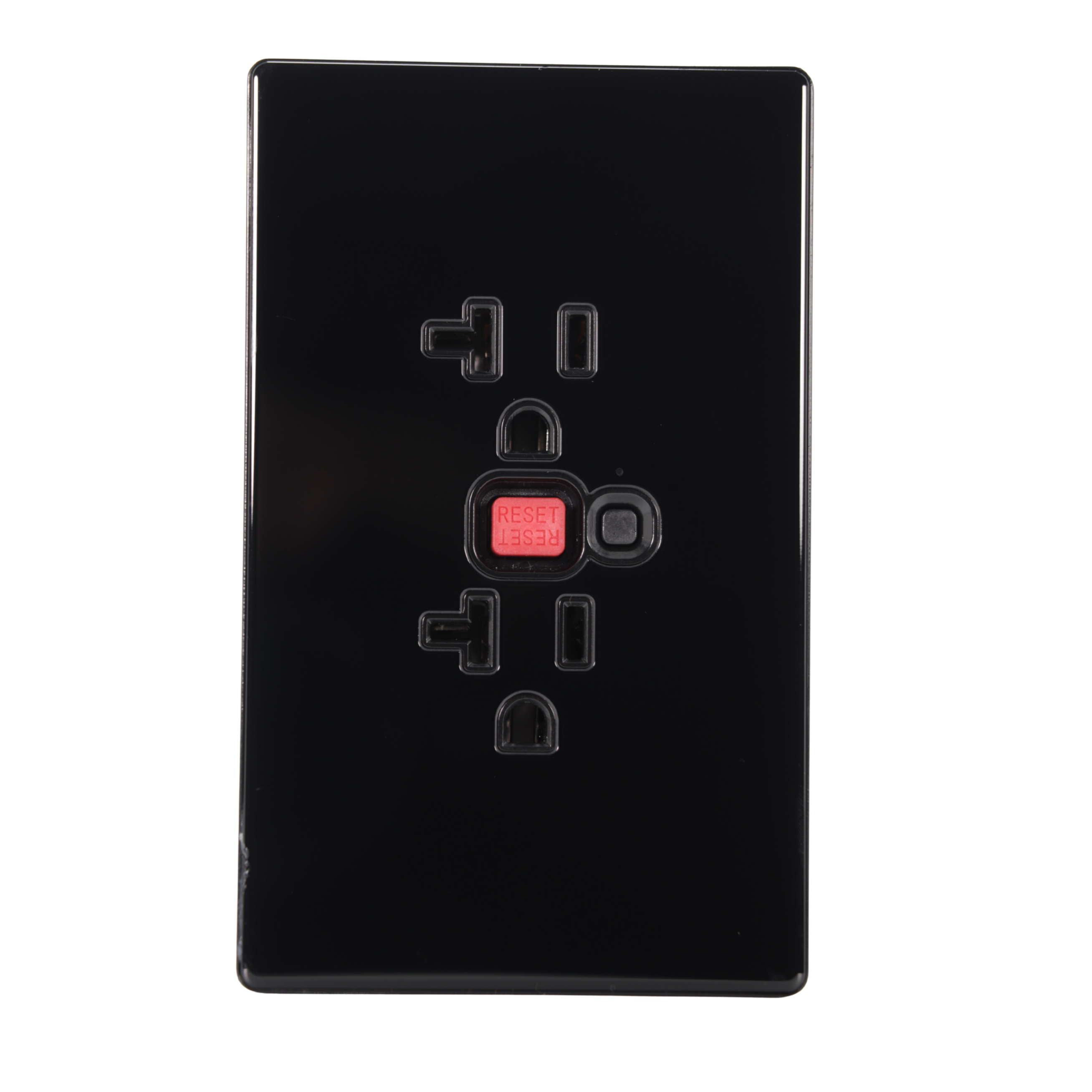 VALO | Placa Con Contacto Por Falla A Tierra Gfci Slim Cristal Negro