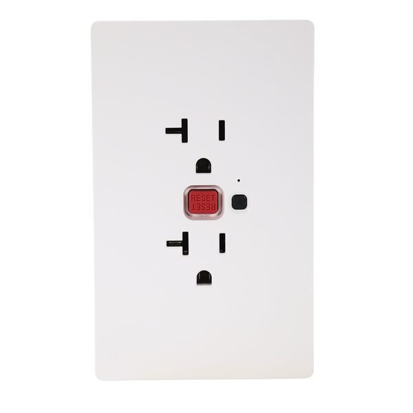 VALO | Placa Con Contacto Por Falla A Tierra Gfci Slim Cristal Blanco