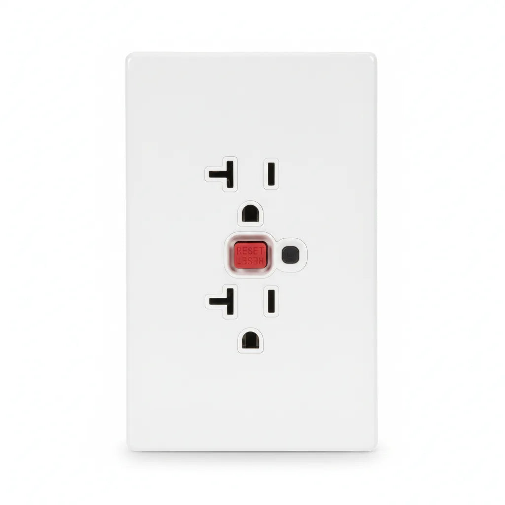 VALO | Placa Con Contacto Por Falla A Tierra Gfci Slim Cristal Blanco