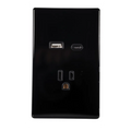 VALO | Placa con Contacto USB y USB-C Carga Rápida Slim Cristal Negro