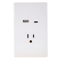 VALO | Placa con Contacto USB y USB-C Carga Rápida Slim Cristal blanco