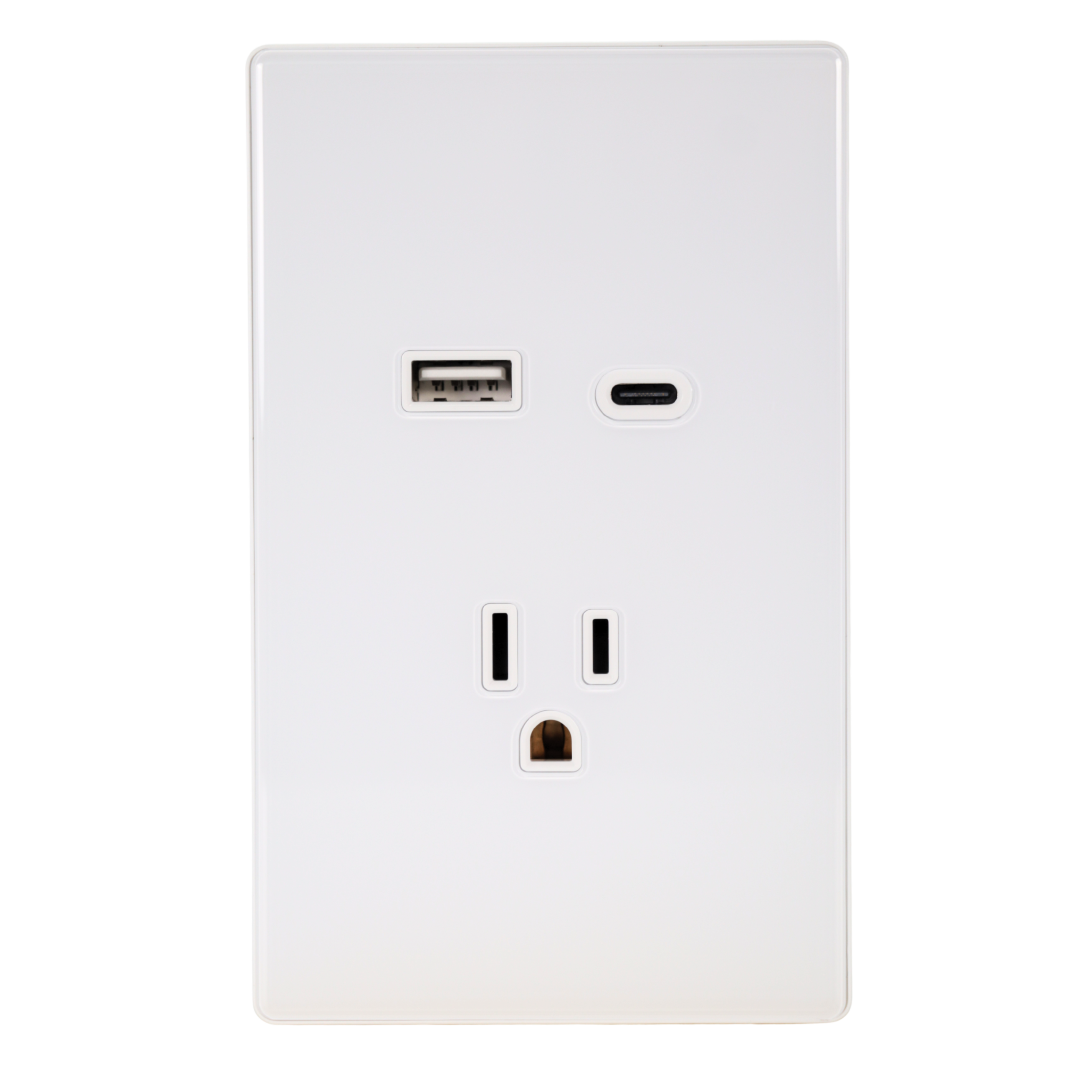 VALO | Placa con Contacto USB y USB-C Carga Rápida Slim Cristal blanco