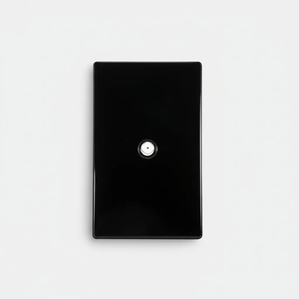 VALO | Placa con Toma De Televisión Slim Cristal Negro