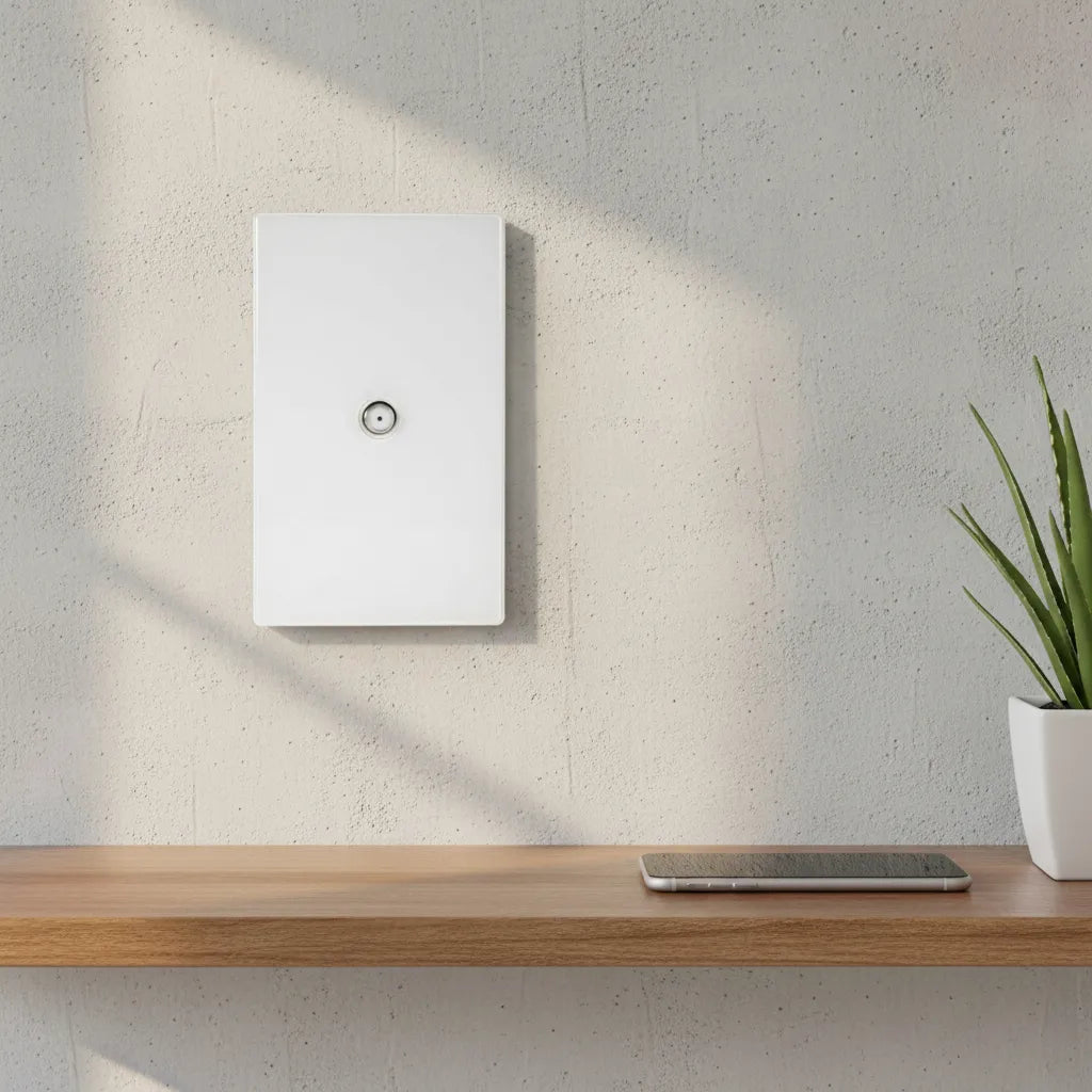 VALO | Placa con Toma De Televisión Slim Cristal Blanco