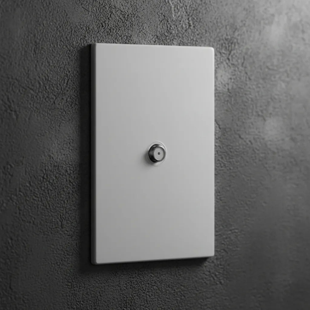 VALO | Placa con Toma De Televisión Slim Cristal Blanco