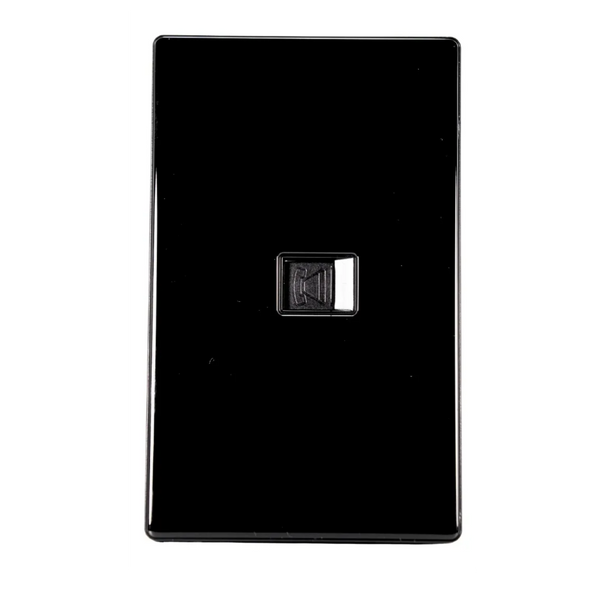 VALO | Placa con Toma De Teléfono Slim Cristal Negro