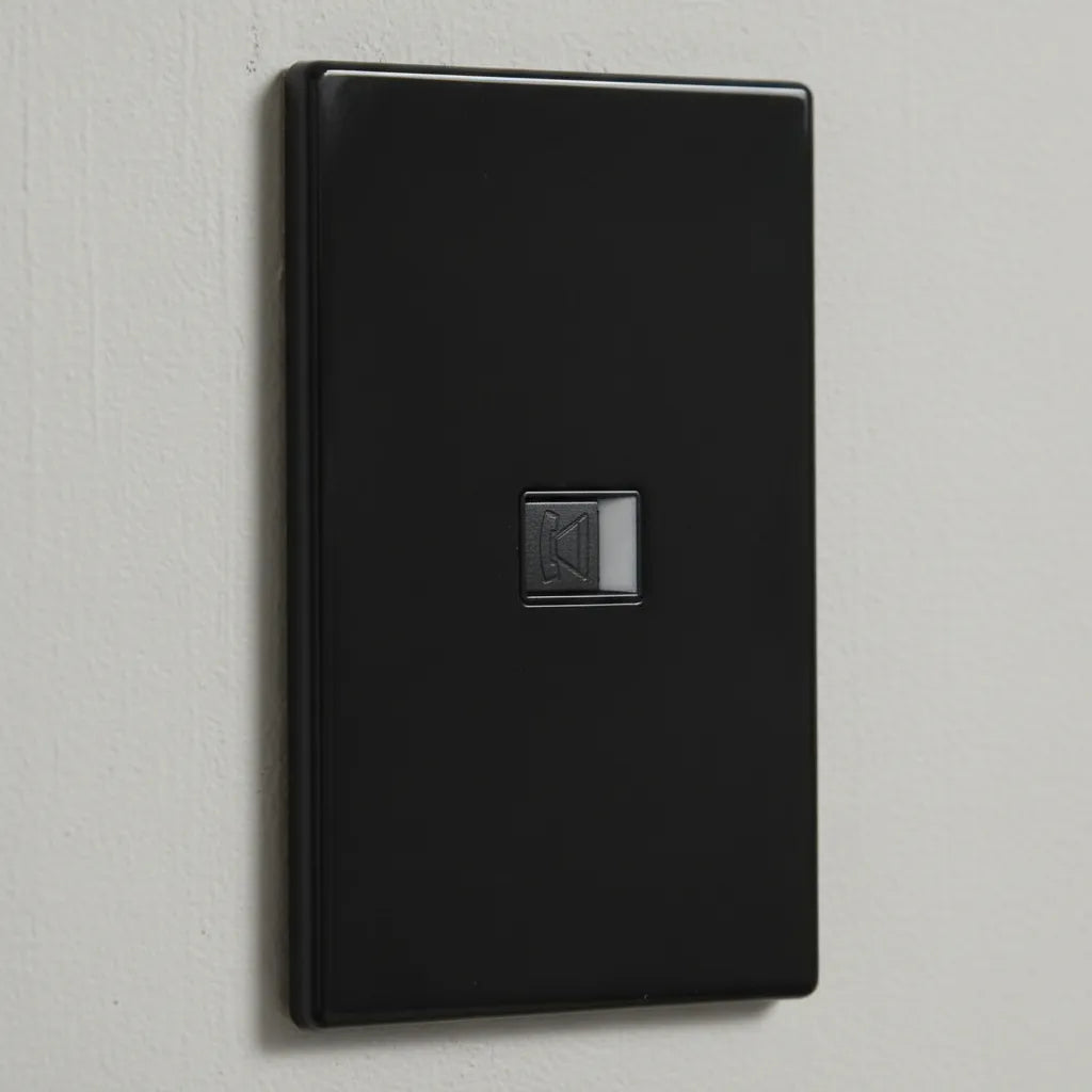 VALO | Placa con Toma De Teléfono Slim Cristal Negro
