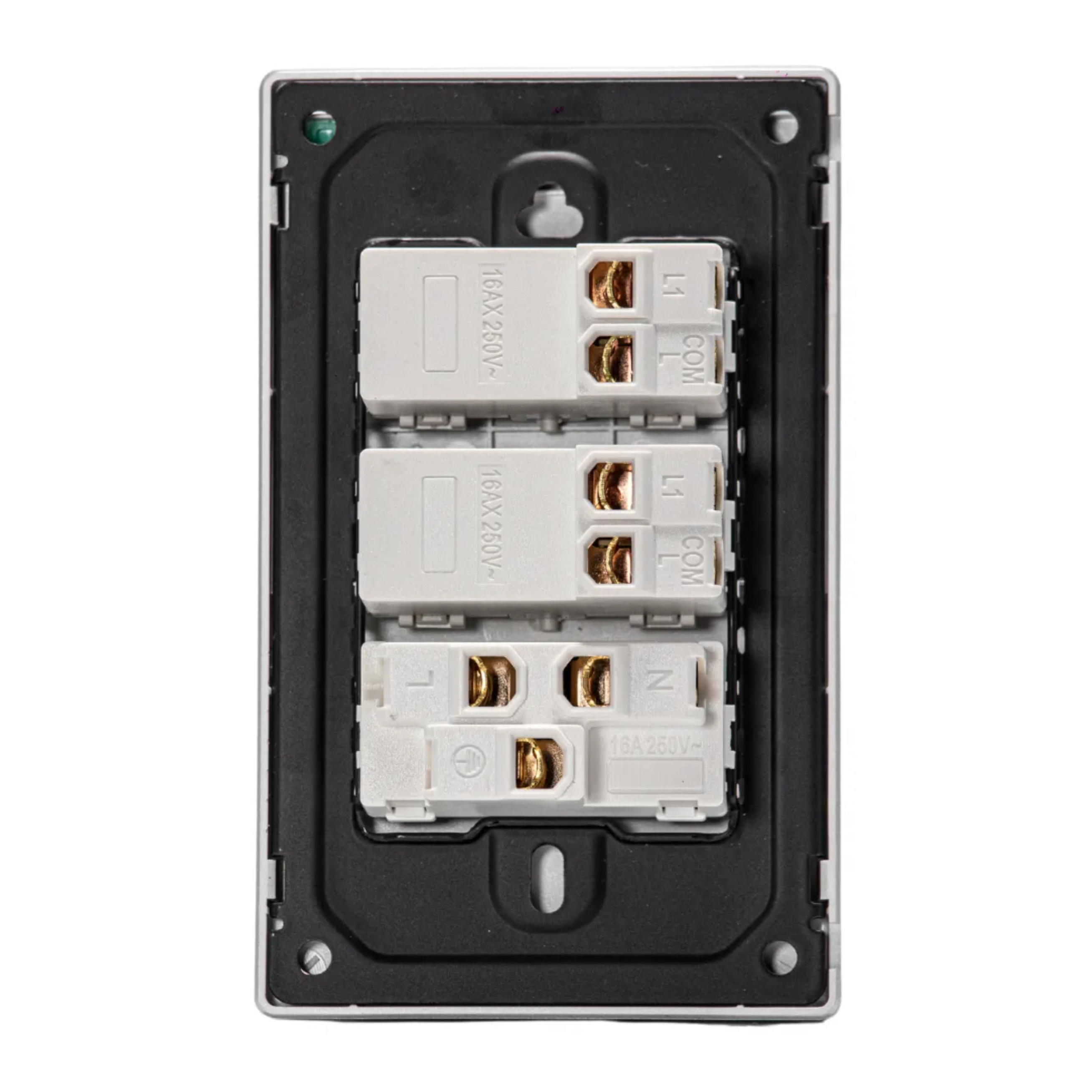VALO | Placa Slim con un Contacto y dos Interruptores