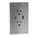 VALO | Placa Slim con Contacto Dúplex un USB y un USB-C