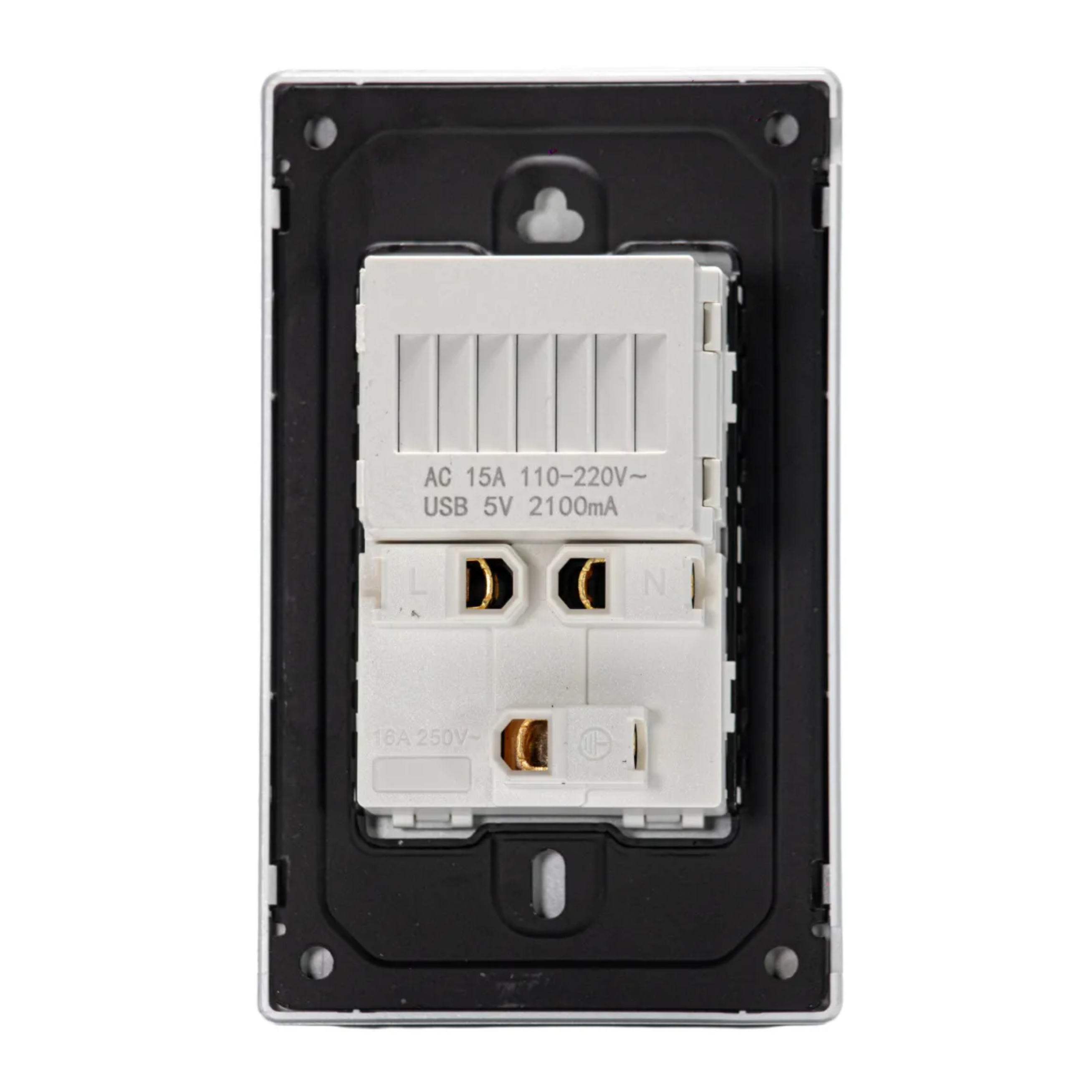 VALO | Placa Slim con Contacto Dúplex un USB y un USB-C