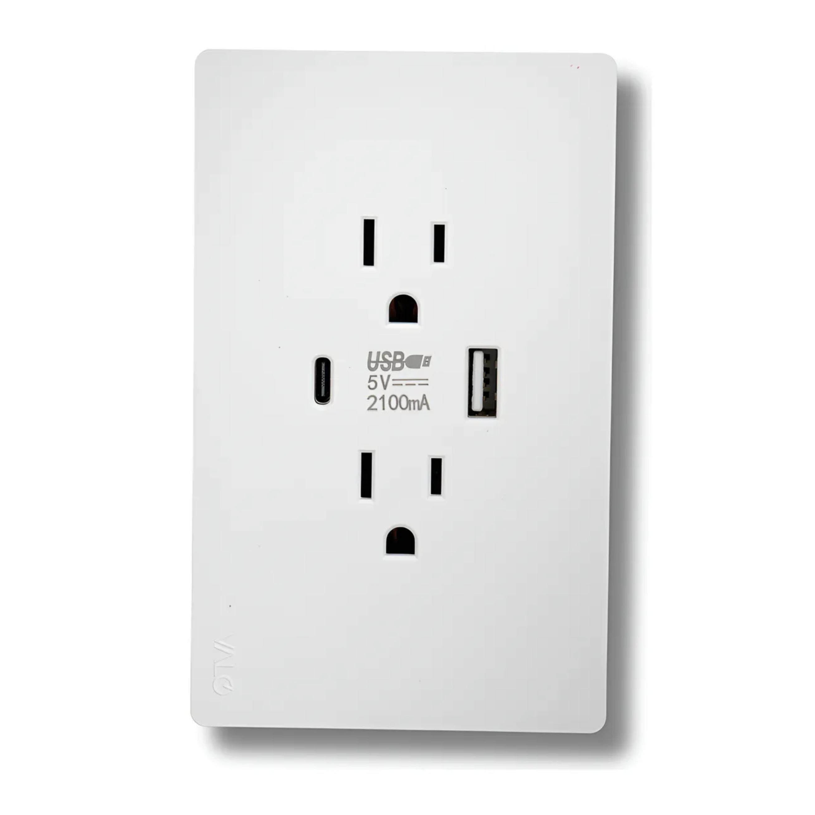VALO | Placa Slim con Contacto Dúplex un USB y un USB-C