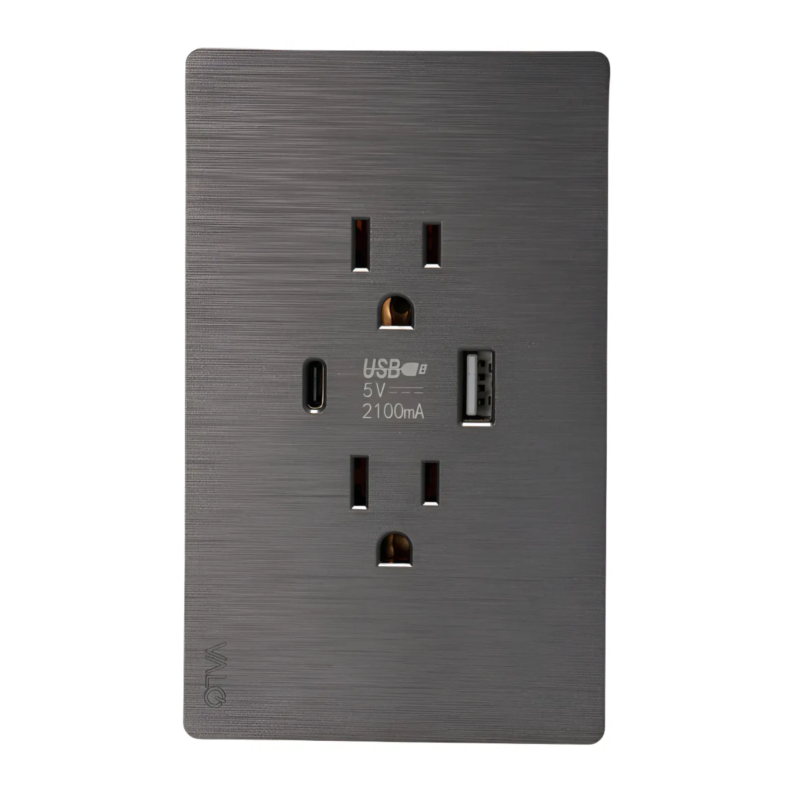 VALO | Placa Slim con Contacto Dúplex un USB y un USB-C