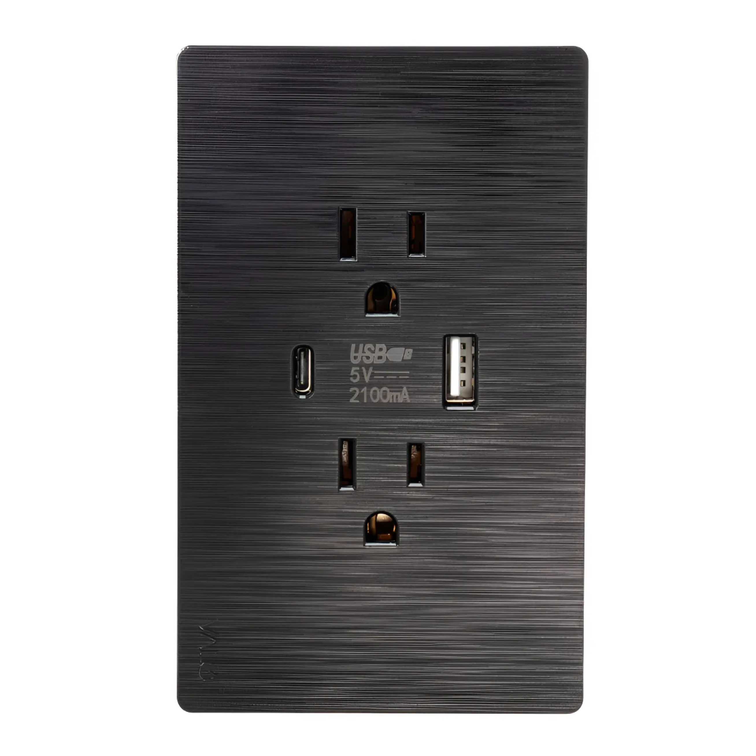 VALO | Placa Slim con Contacto Dúplex un USB y un USB-C