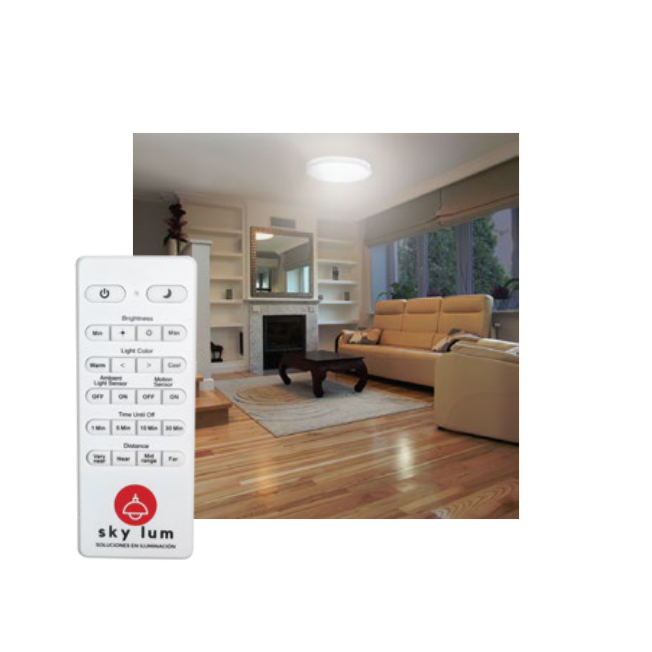 SKY LUM | CONTROL Luminaria de sobreponer en techo con control remoto de 22 W